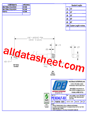 PE3634LF Datasheet PDF - Pasternack Enterprises, Inc.