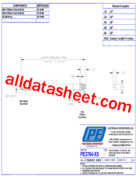 PE3764 Datasheet PDF - Pasternack Enterprises, Inc.
