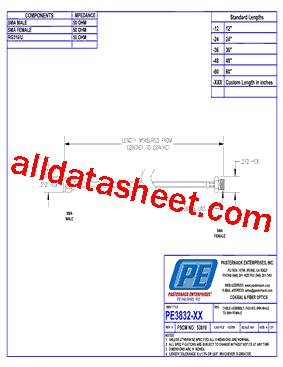 PE3832 Datasheet PDF - Pasternack Enterprises, Inc.