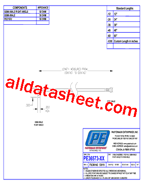 PE36573 Datasheet PDF - Pasternack Enterprises, Inc.