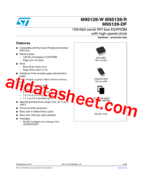 M95128-RMB6TG Datasheet PDF - STMicroelectronics