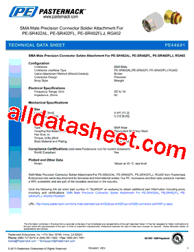 PE44691 Datasheet PDF - Pasternack Enterprises, Inc.