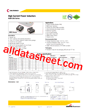 HCM1305-R22-R Datasheet PDF - Cooper Bussmann, Inc.
