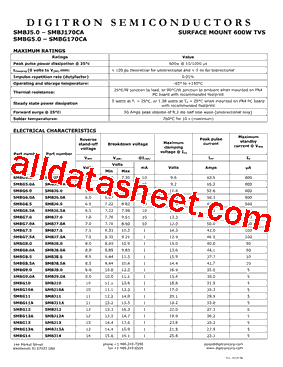 SMBJ5.0 Datasheet PDF - Digitron Semiconductors