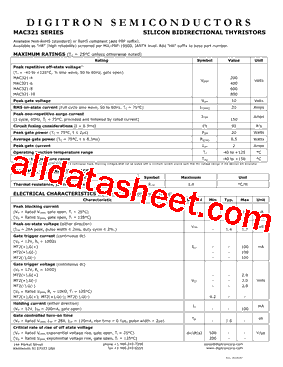 MAC321-4 Datasheet PDF - Digitron Semiconductors