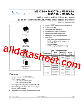 M93C76-R Datasheet PDF - STMicroelectronics