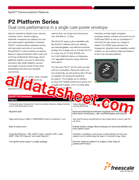 P2020PSE2MZB Datasheet PDF - Freescale Semiconductor, Inc
