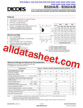 B360A Datasheet PDF - Diodes Incorporated