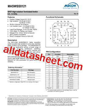 MASWSS0121 Datasheet PDF - M/A-COM Technology Solutions, Inc.