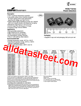 HC8LP-R39-R Datasheet PDF - Cooper Bussmann, Inc.