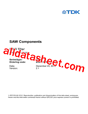 B3781 Datasheet PDF - TDK Electronics