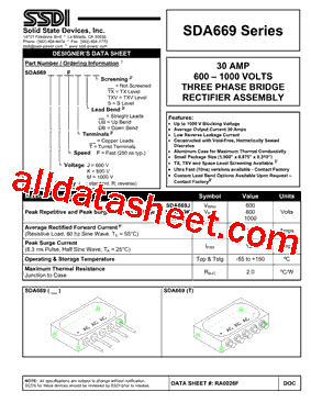 RA0026F Datasheet PDF - Solid States Devices, Inc