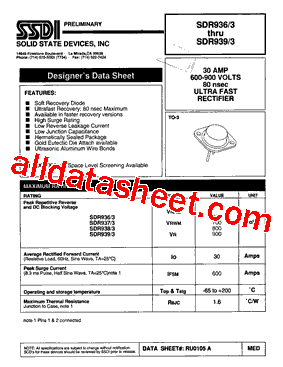 RU0105 Datasheet PDF - Solid States Devices, Inc