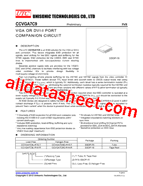 CCVGA7C9G-R16-R Datasheet PDF - Unisonic Technologies