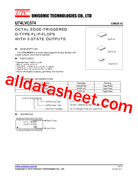U74LVC574G-R20-R Datasheet PDF - Unisonic Technologies