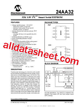24AA32 Datasheet PDF - Microchip Technology