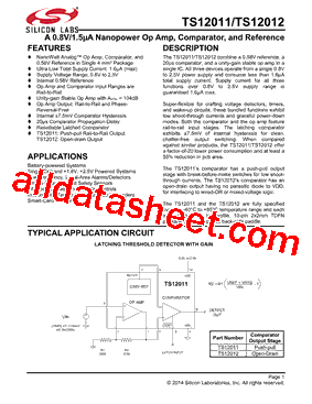 TS12011 Datasheet PDF - Silicon Laboratories