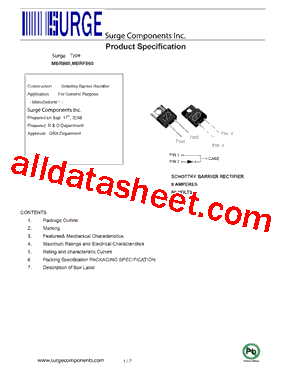 MBR860 Datasheet PDF - Surge Components