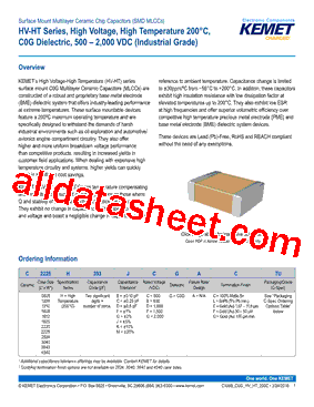 C1206H393DGGACTU Datasheet PDF - Kemet Corporation