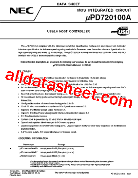 UPD720100AGM-8EY Datasheet PDF - NEC