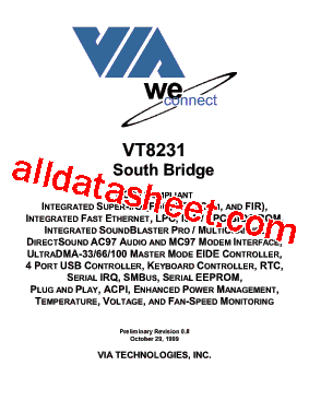VT8231 Datasheet PDF - List of Unclassifed Manufacturers