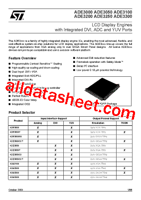 ADE3050SXT Datasheet PDF - STMicroelectronics