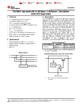 TS3USB221 Datasheet PDF - Texas Instruments