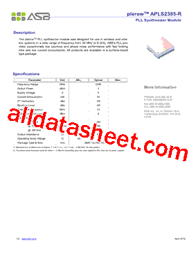 APLS2385-R Datasheet PDF - Advanced Semiconductor Business Inc.