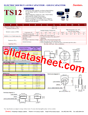TS12 Datasheet PDF - Suntan Capacitors