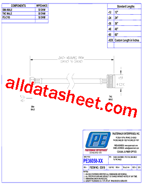 PE36058-36 Datasheet PDF - Pasternack Enterprises, Inc.