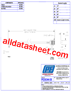 PE36344-24 Datasheet PDF - Pasternack Enterprises, Inc.