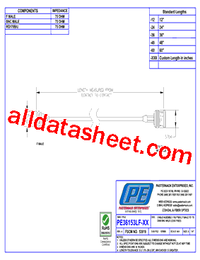 PE36153LF Datasheet PDF - Pasternack Enterprises, Inc.