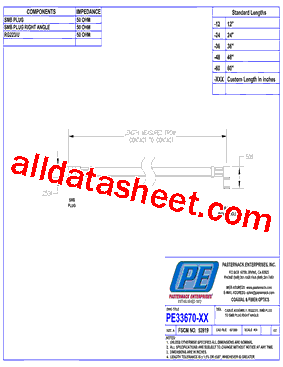PE33670 Datasheet PDF - Pasternack Enterprises, Inc.