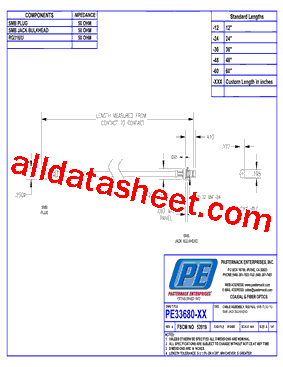 PE33680-12 Datasheet PDF - Pasternack Enterprises, Inc.