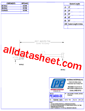PE34008-12 Datasheet PDF - Pasternack Enterprises, Inc.