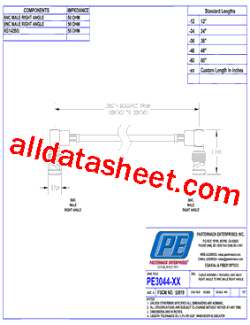 PE3044-72 Datasheet PDF - Pasternack Enterprises, Inc.